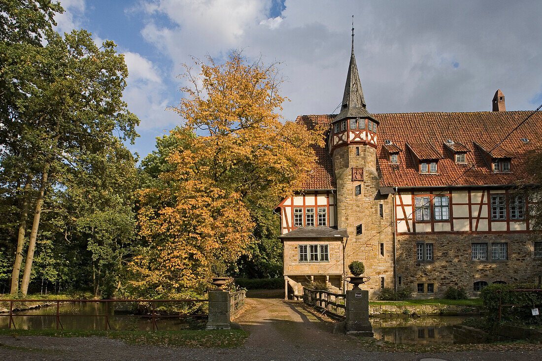 Rittergut, Wasserschloss, Wassergraben, Wichtringhausen, Gutshof, Wald, Herrenhaus, Remise