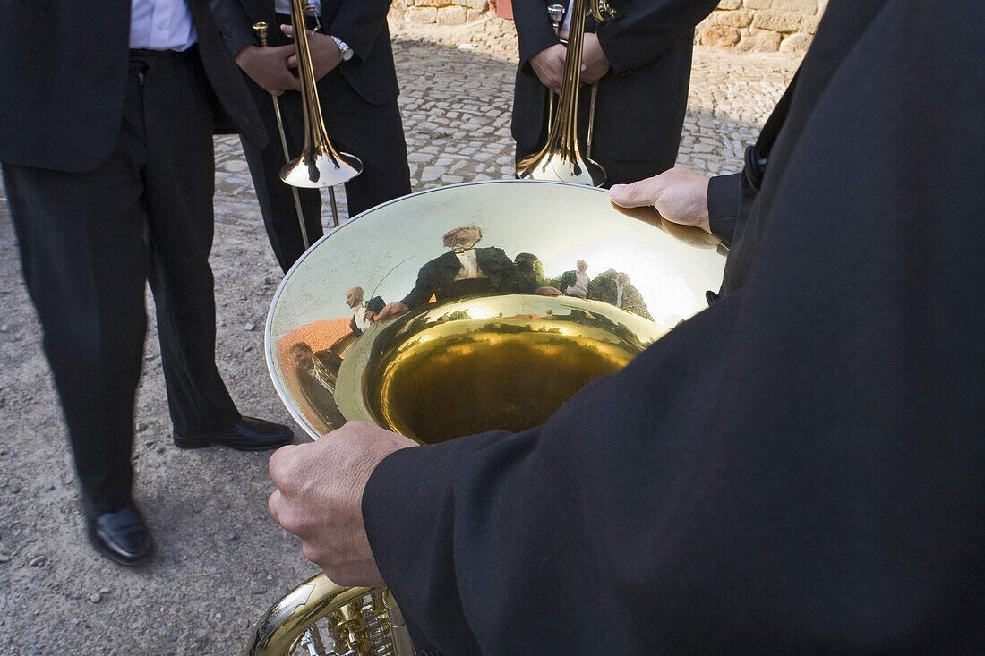 Musiker mit Instrumente, Rittergut Bennigsen, Bennigsen, Niedersachsen, Deutschland