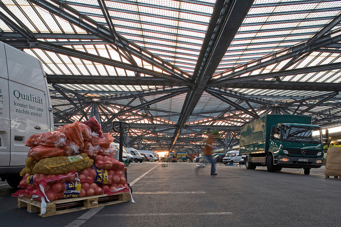 vegetables, onions, wholesale market hall in Hanover, Germany