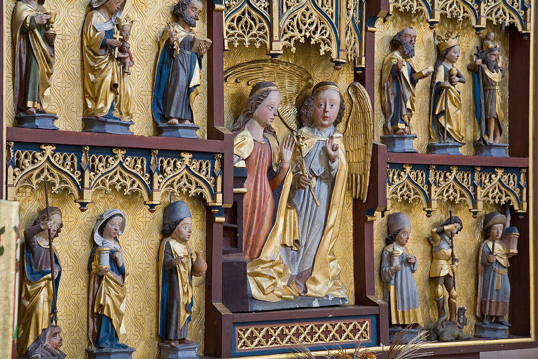 interior Stiftskirche, historic altar, monastery church, Wunstorf, region Hannover, Lower Saxony, northern Germany