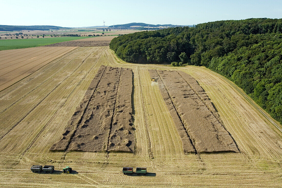 aerial view of fields, region Hanover, Lower Saxony, northern Germany