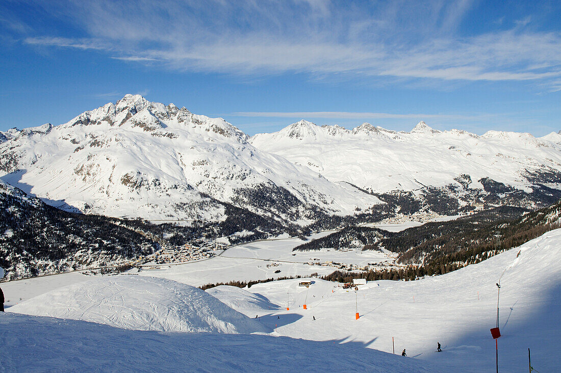 Alp Surley, Corvatsch Skigebiet, Sankt Moritz, Graubuenden, Schweiz
