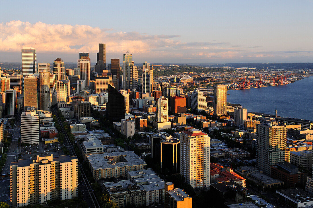 Blick von der Space Needle, Downtown Seattle, USA