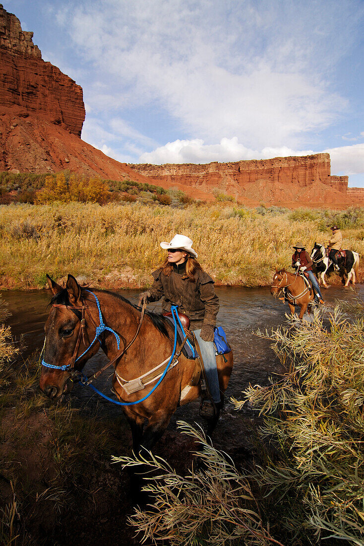 Reiter bei Torrey, Capitol Reef National Park, Utah, USA, MR