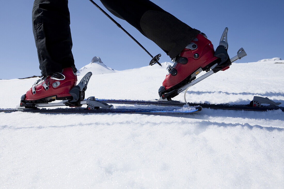 Back-country skiers, Glarus Alps, Canton of St. Gallen, Switzerland