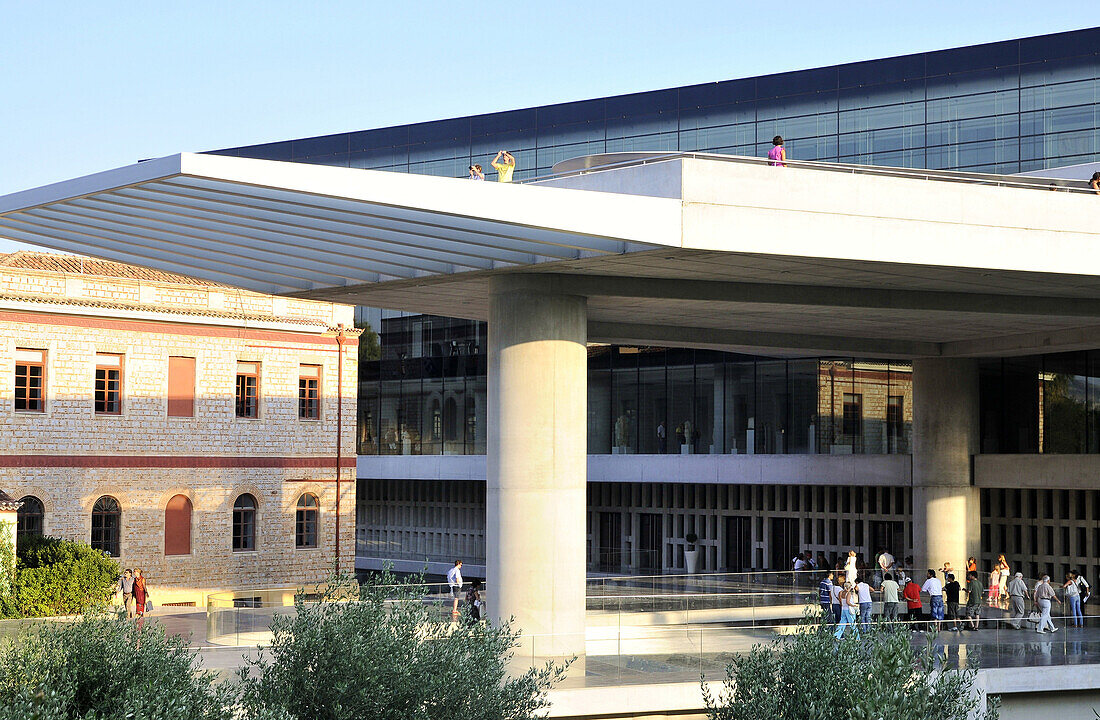 People at Acropolis museum, Athens, Greece, Europe