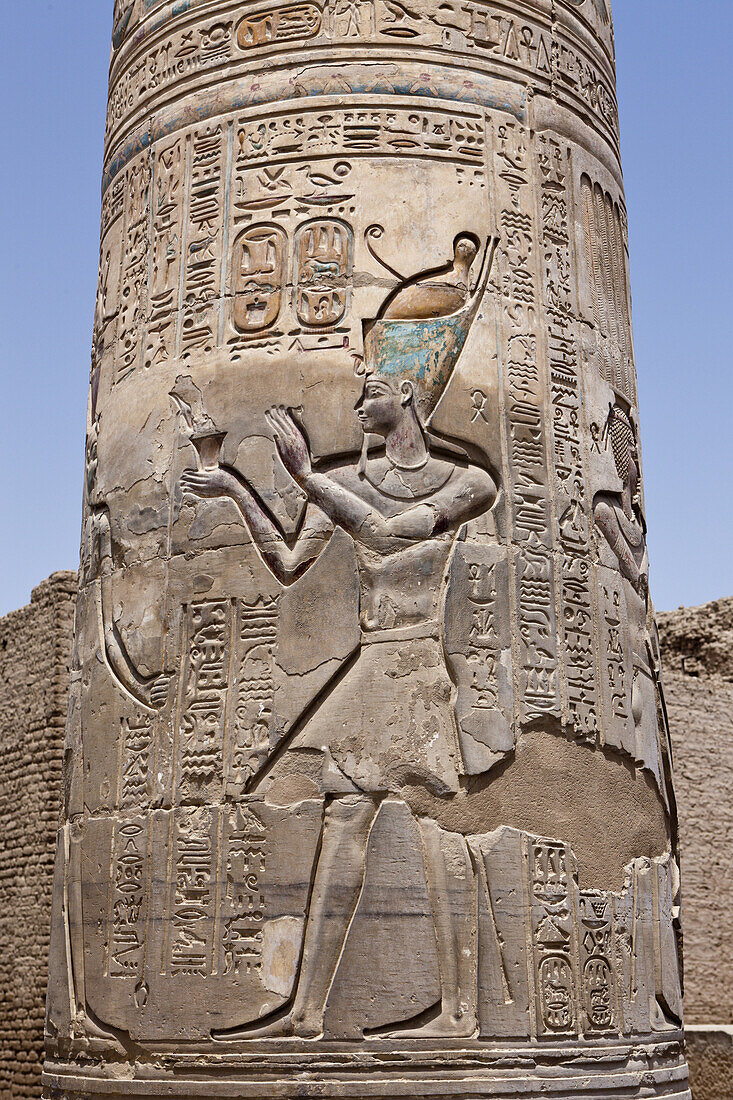 Relief in Kom Ombo Tempel, Kom Ombo, Ägypten