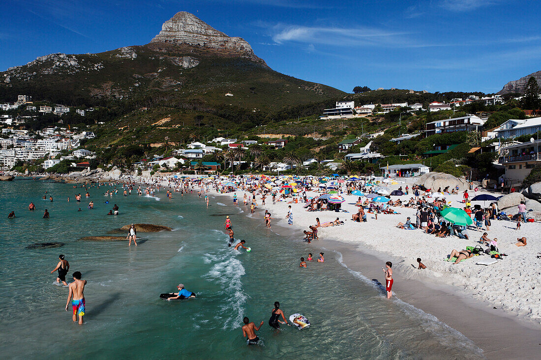 Clifton beach and Lions head mountain, Capetown, Western Cape, RSA, South Africa, Africa