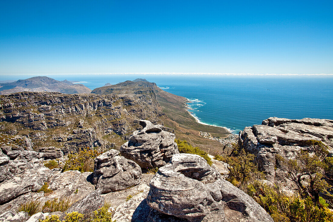 Blick vom Tafelberg, Western Cape, Südafrika, Afrika