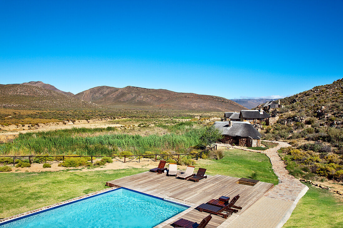 Swimming pool at Aquila Lodge, Cape Town, Western Cape, South Africa, Africa