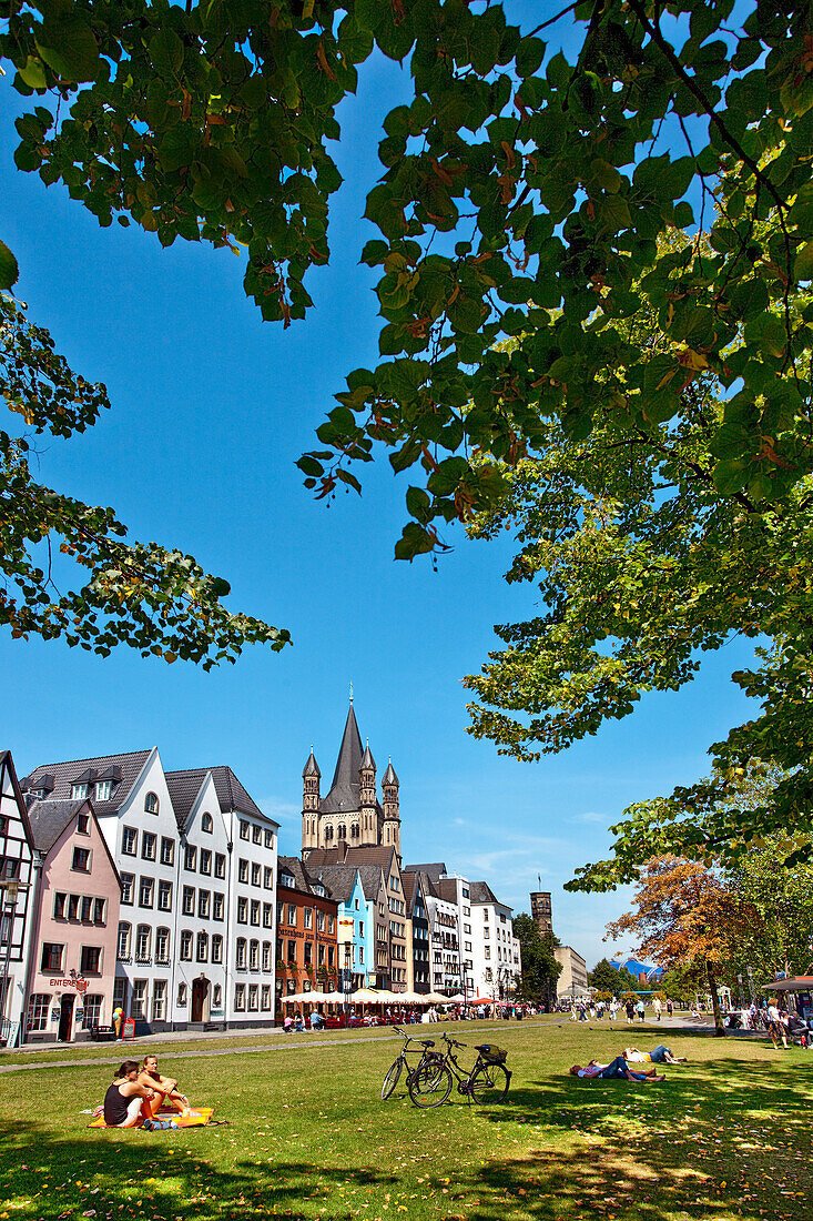 Rheinwiese, Altstadt, Köln, Nordrhein-Westfalen, Deutschland