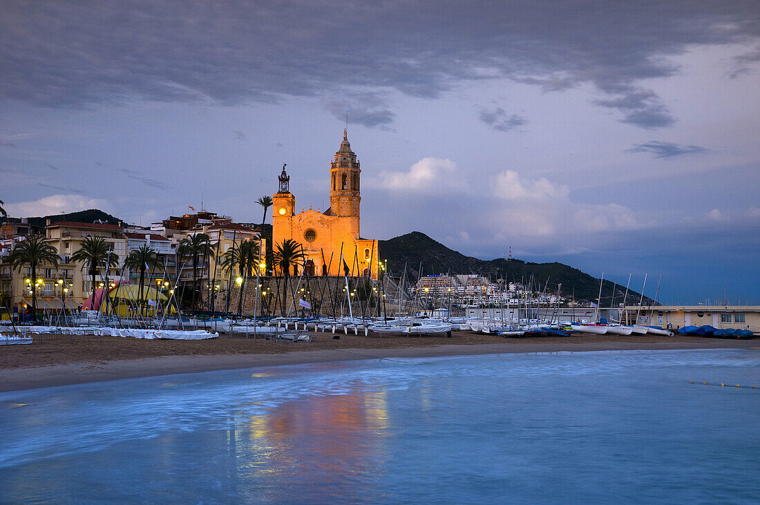 Spain,  Catalunia Catalunya,  Sitges,  Sant Bartomeu i Santa Tecla Church