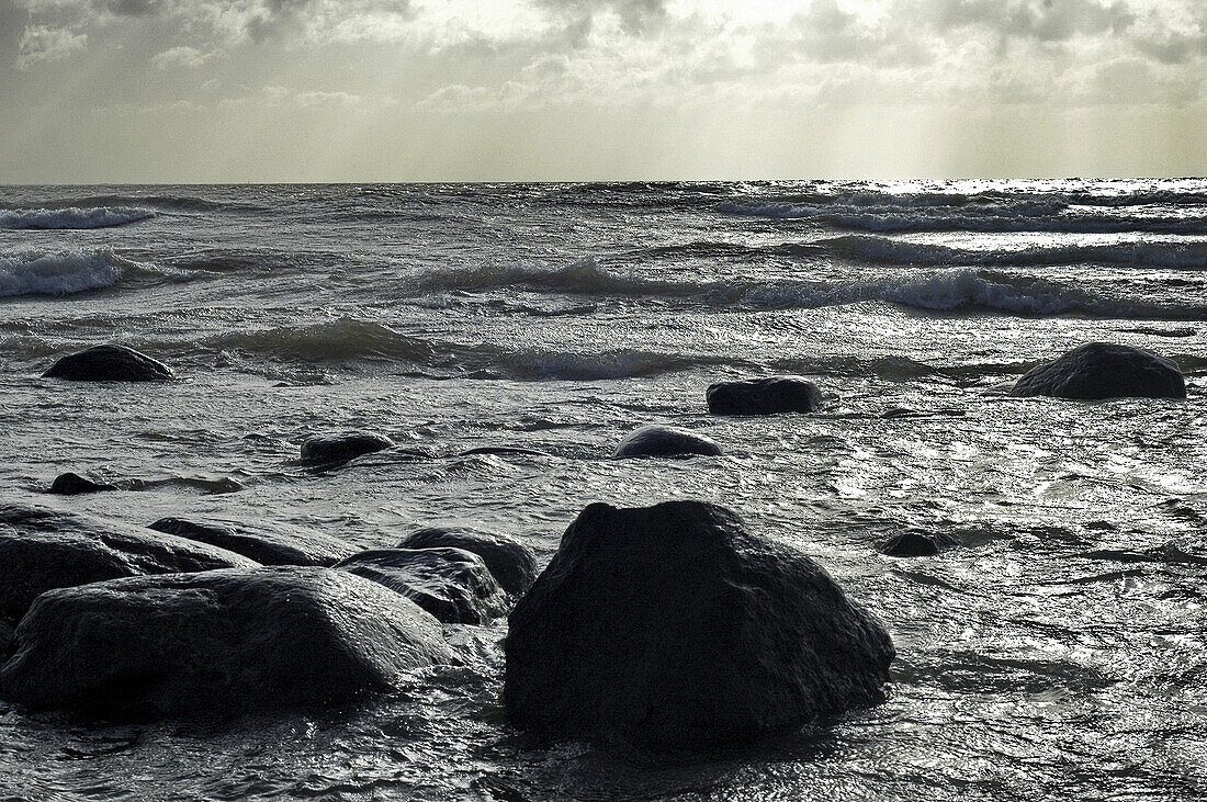 Baltic Sea at Moonsund area,  between the Gulf of Riga and the Moonsund Archipelago Coast of the Puhtu peninsula,  Matsalu National Park