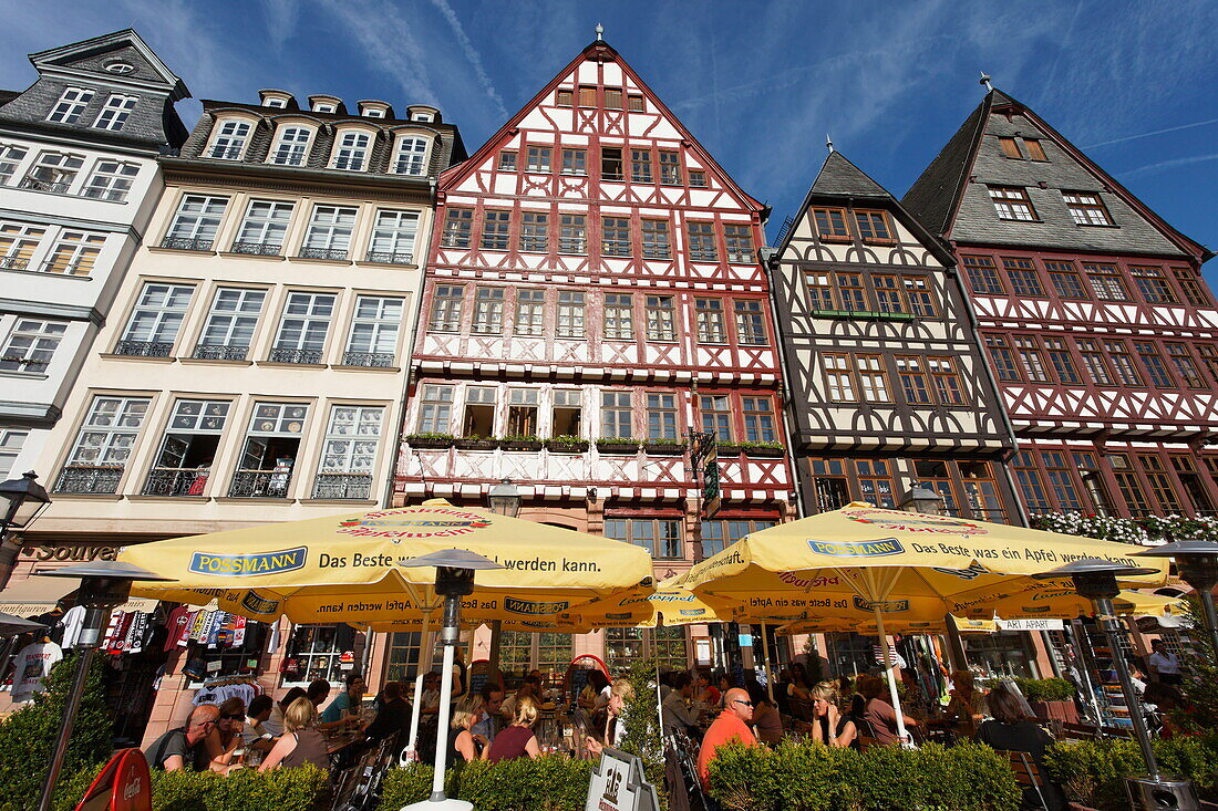 Half-timbered houses at Roemerberg, Frankfurt am Main, Hesse, Germany