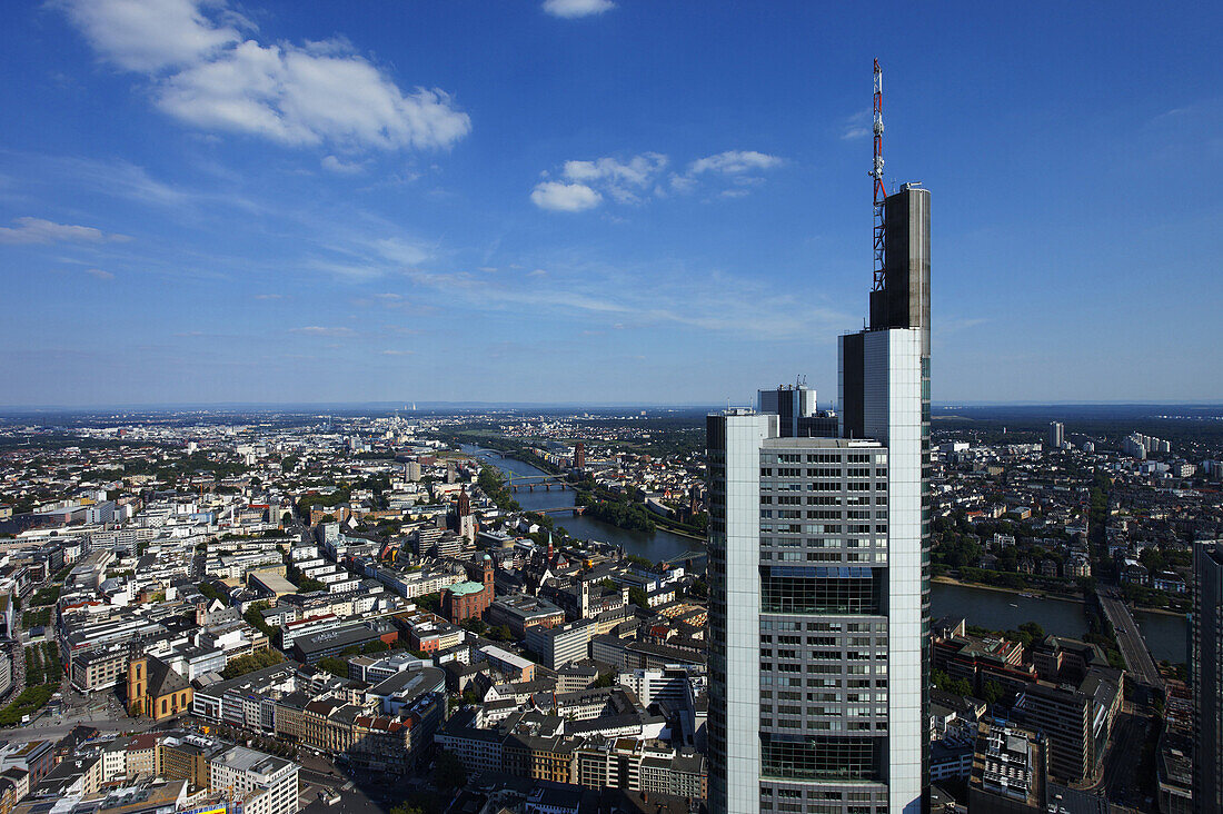 Blick auf den Commerzbank Tower, Frankfurt am Main, Hessen, Deutschland