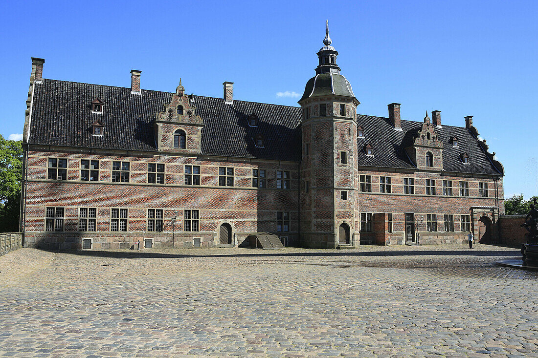 Building of the outer courtyard,  Frederiksborg palace (1602-1620 by architects Hans and Lorents van Steenwinckel),  Hillerod near Copenhagen,  Denmark