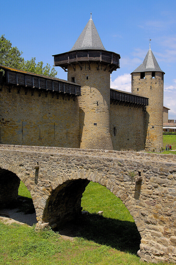 Château Comtal 12th century,  La Cité,  Carcassonne medieval fortified town Aude,  Languedoc-Roussillon,  France