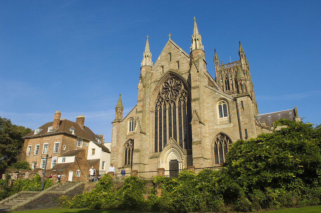 Worcester Cathedral,  Worcester,  Worcestershire,  England,  Great-Britain,  Europe