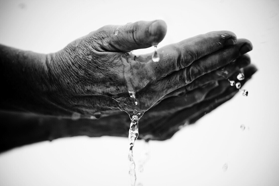 Close-up of a woman washing her hands