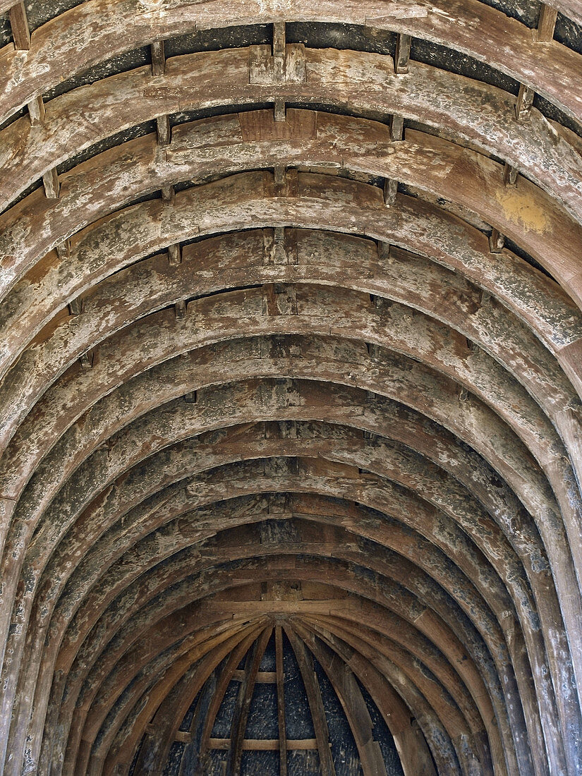 Ceiling of Karla cave Made in wooden Strips  Dated: 100 B C  Maharashtra,  India