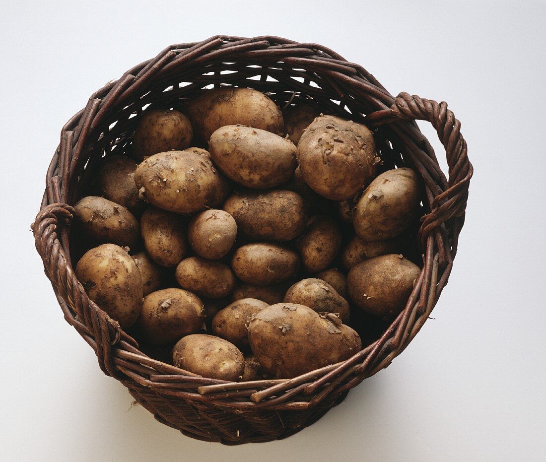 Fresh Potatoes in a Basket
