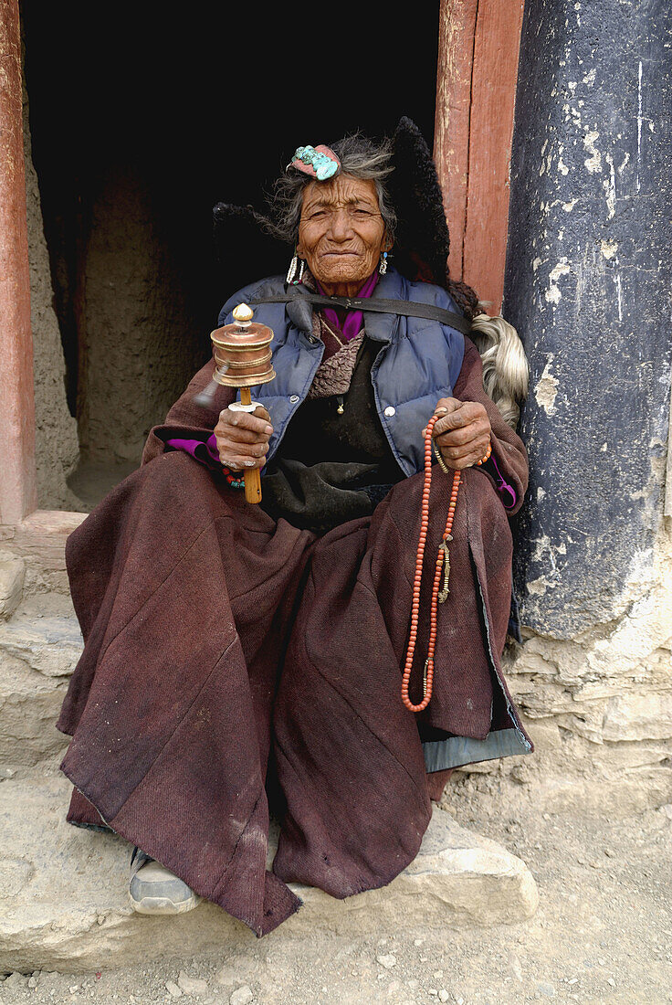 Mainly the older generation in Ladakh is often being seen praying They repeat their Om Mani Padme hum over and over again
