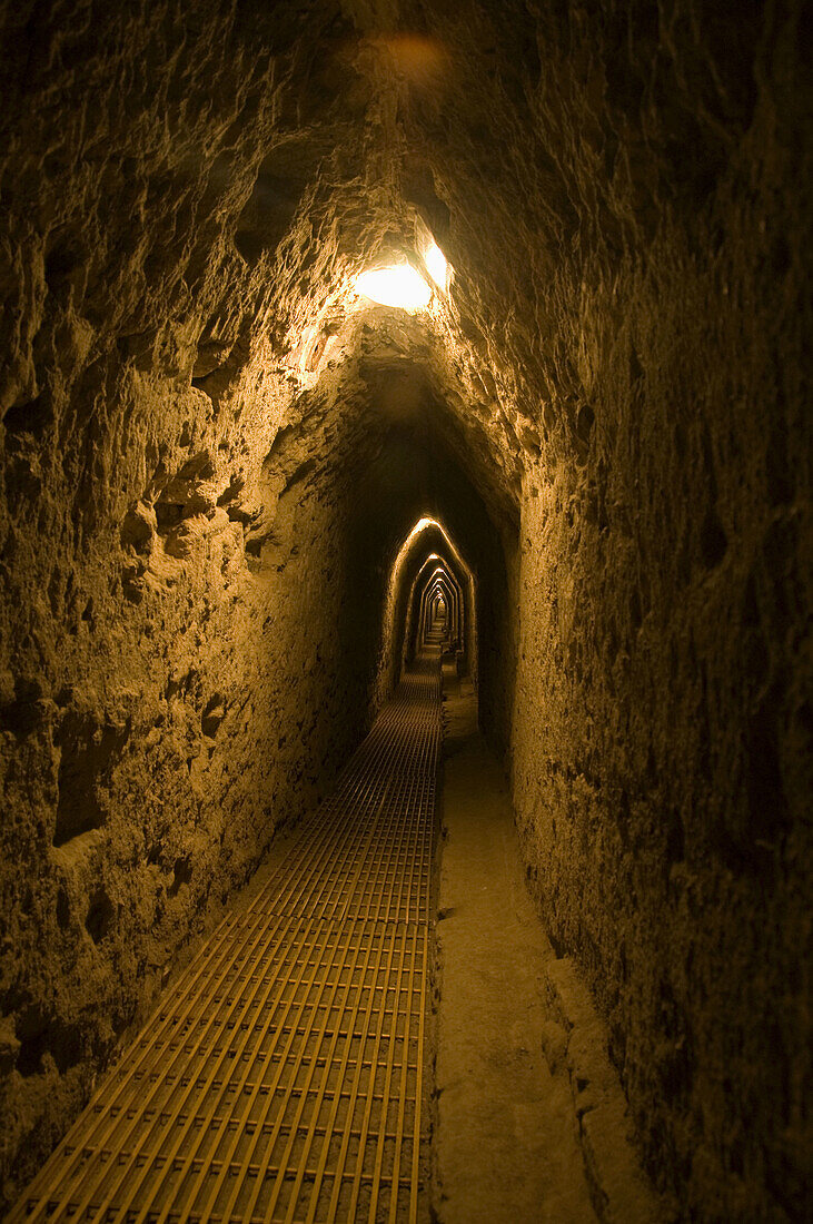 Archeological excavation, Archeological excavations, Cholula, Church, Civilization, Colonial, Color, Colour, History, Landscape, Mexico, Over, Passage, Piramid, Prehispanic, Puebla, The, Underground, Vertical, V03-839631, agefotostock 