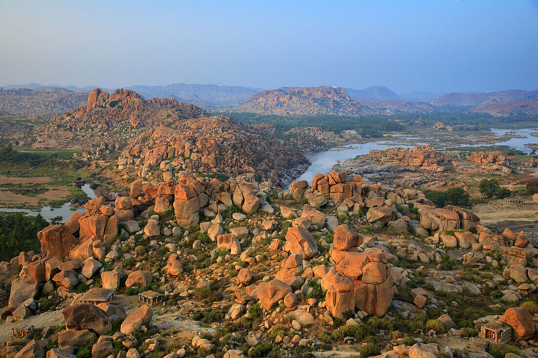 Landscape around Hampi town,  Karnataka,  India