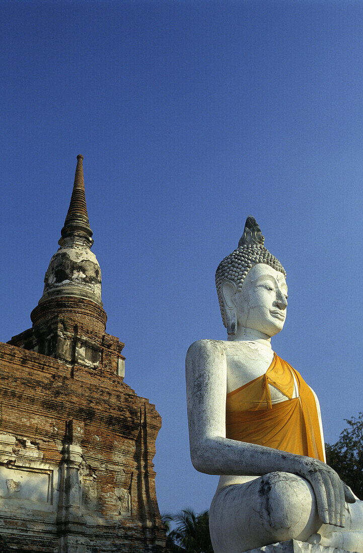 Thailand,  Ayuthaya,  Wat Yai Chai Mongkol,  Buddha statue