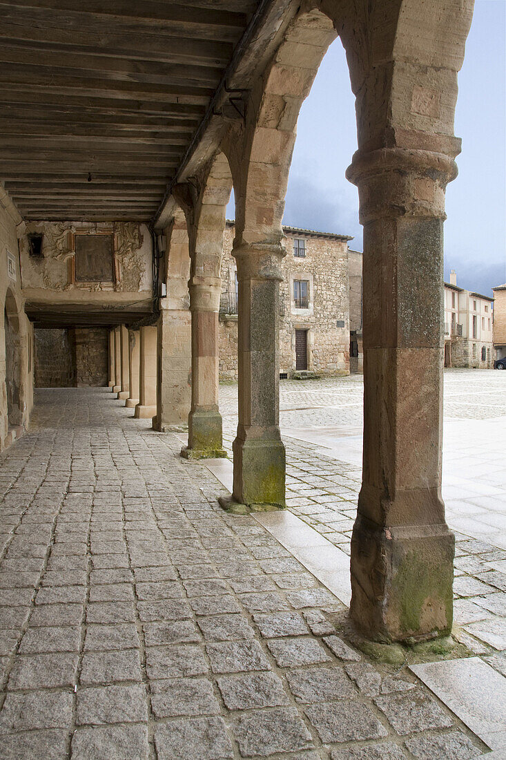 Main Square of Medinaceli,  Soria,  Castilla y Leon,  Spain Five thousand square meters of extension with notable buildings Under his soil they have found Roman mosaics