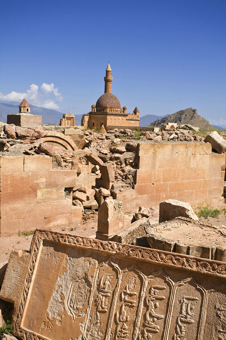 Turkey,  Anatolia,  Dogubayazit,  Ishak Pasa Palace and Seljuk graveyard