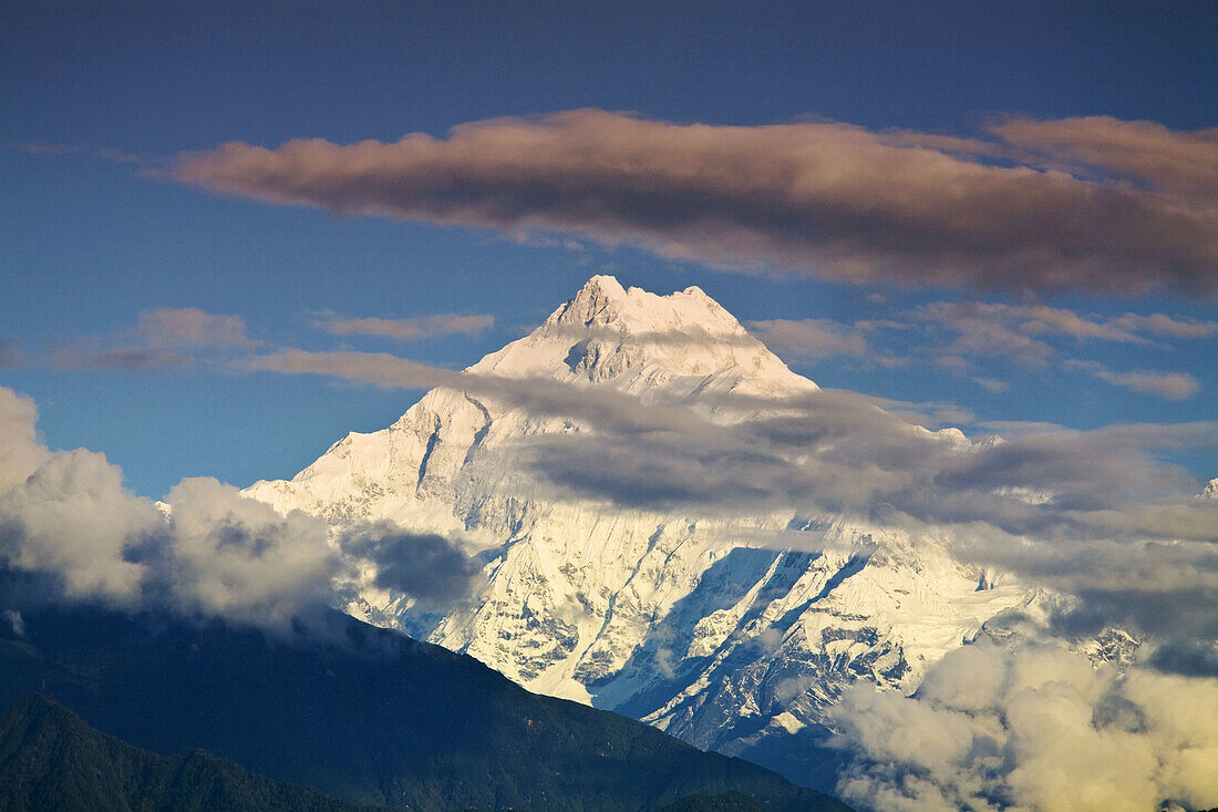India,  Sikkim,  Gangtok,  Tashi viewpoint,  View of Kanchenjunga,  Kangchendzonga range