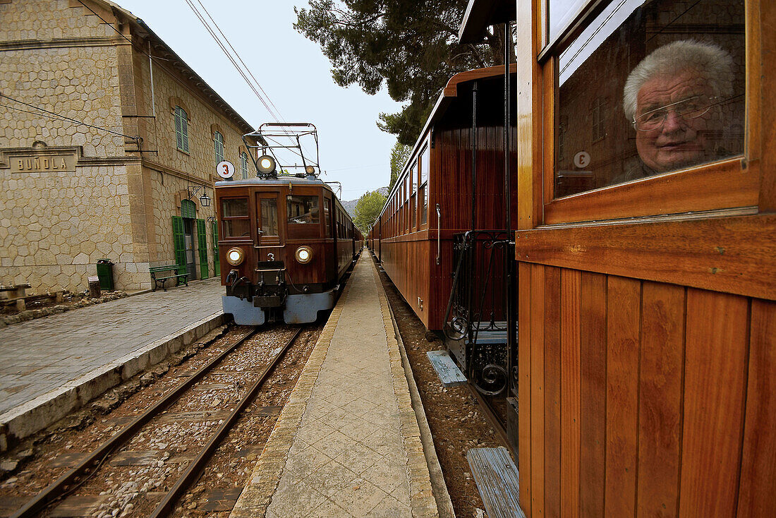 Bahnhof, Soller. Serra de Tramuntana, Mallorca, Balearische Inseln, Spanien