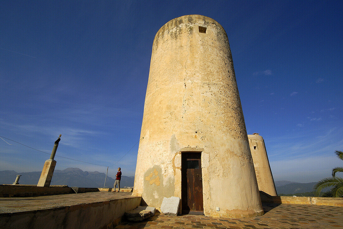 Windmühle Cas Rector. Búger. Comarca de Raiguer. Mallorca. Balearische Inseln. Spanien