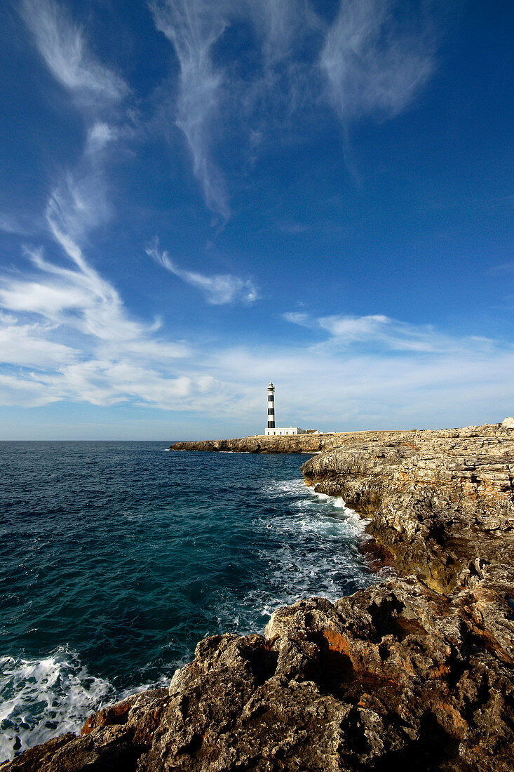 Leuchtturm am Cap d'Artrutx, Ciutadella. Menorca, Balearische Inseln, Spanien