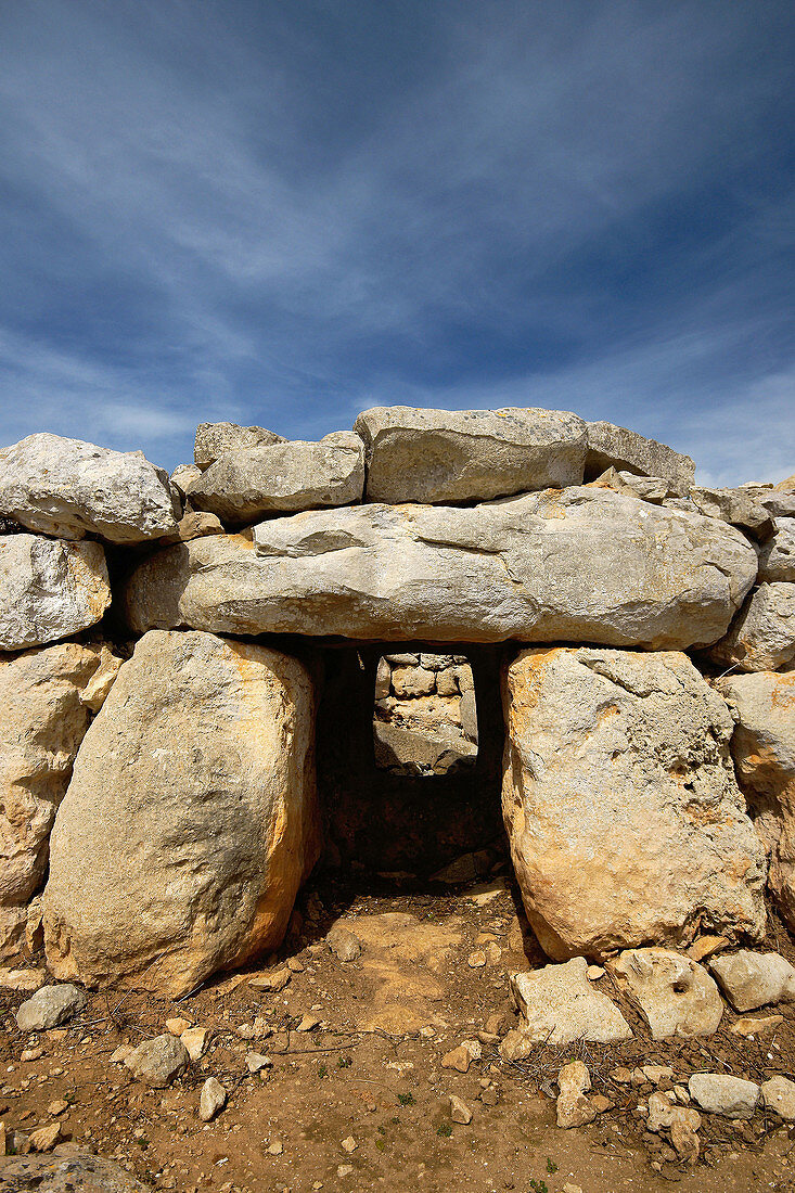 West ´naveta´,  pre-Talayotic structure in the archeological site of Biniac - l´Argentina. Minorca,  Balearic Islands,  Spain