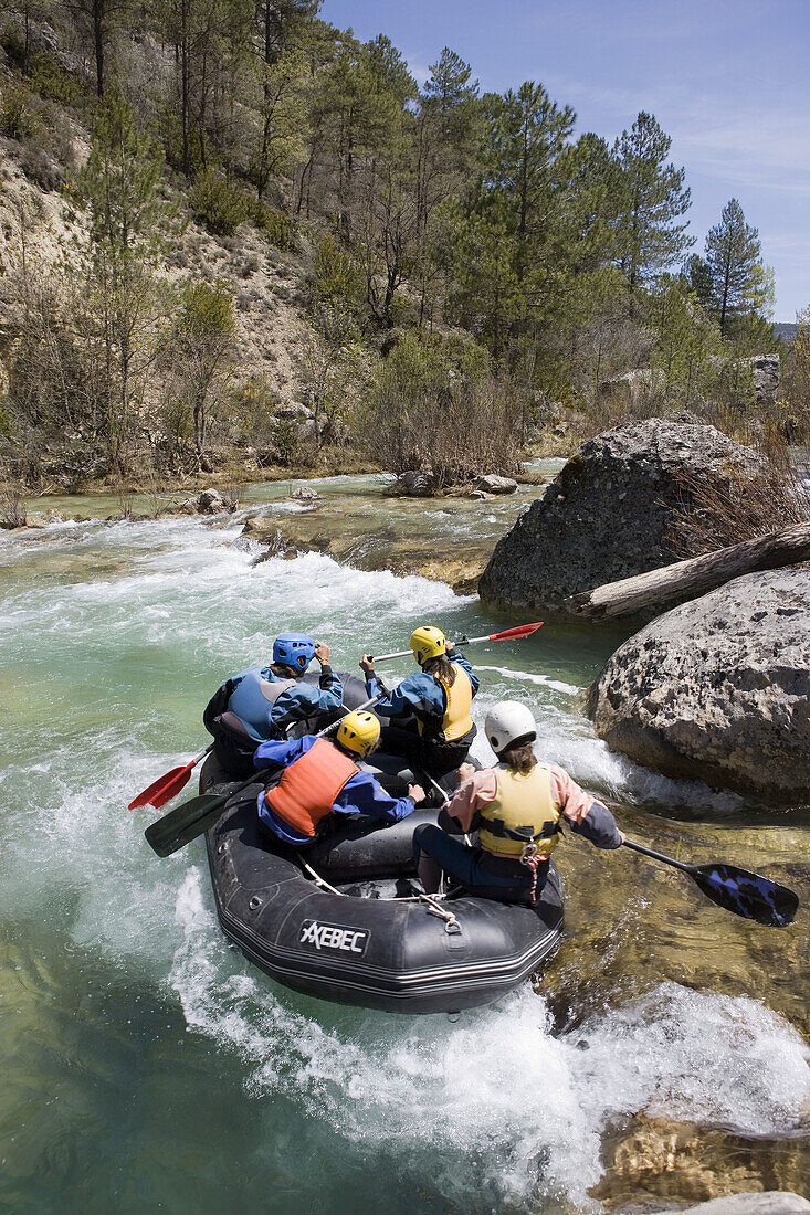 Rafting en el río Tajo Parque Natural del Alto Tajo,  Castilla la Mancha,  Spain