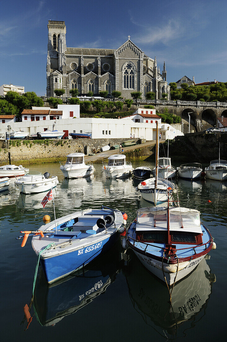 Port and cathedral,  Biarritz. Pyrénées-Atlantiques,  Aquitaine,  France