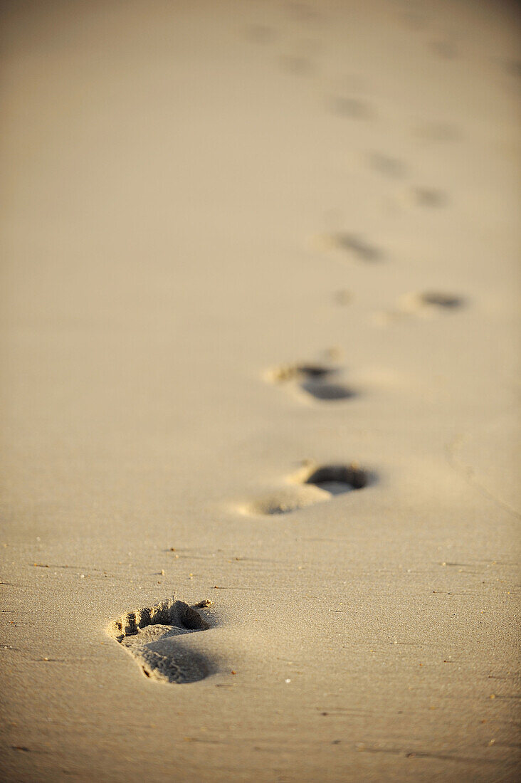 Footprints on beach,  Biarritz. Pyrénées-Atlantiques,  Aquitaine,  France