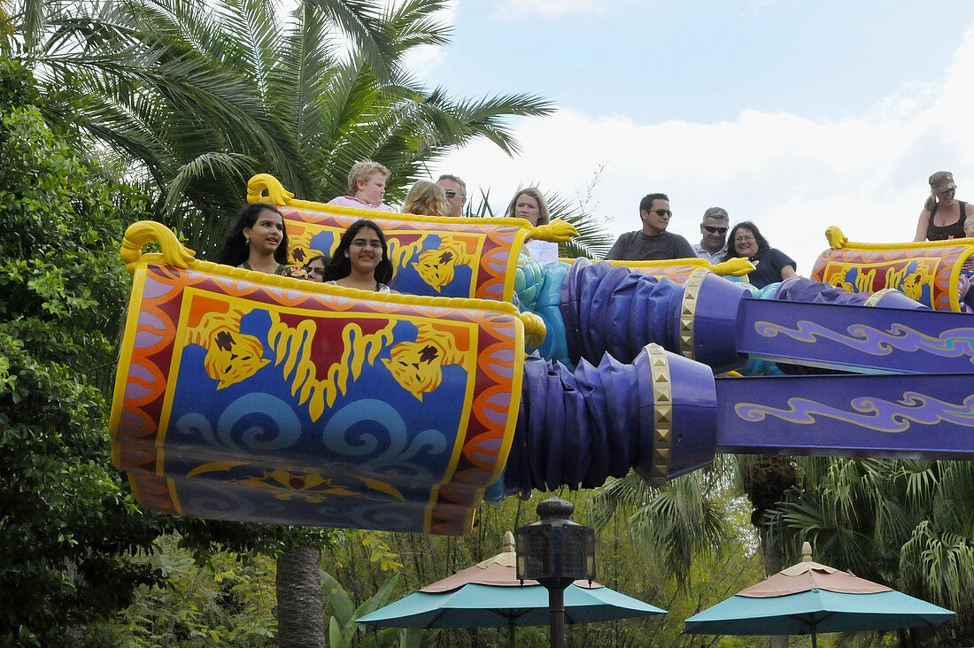 The Magic Carpets of Aladdin Ride at Walt Disney Magic Kingdom Theme Park Orlando Florida Central