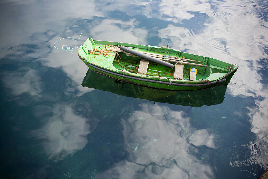 reflection,  boat,   Finisterre