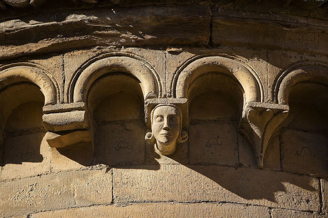 Detail of the church of Santa Maria de Azogue,  Benavente. Zamora province,  Castilla-Leon,  Spain