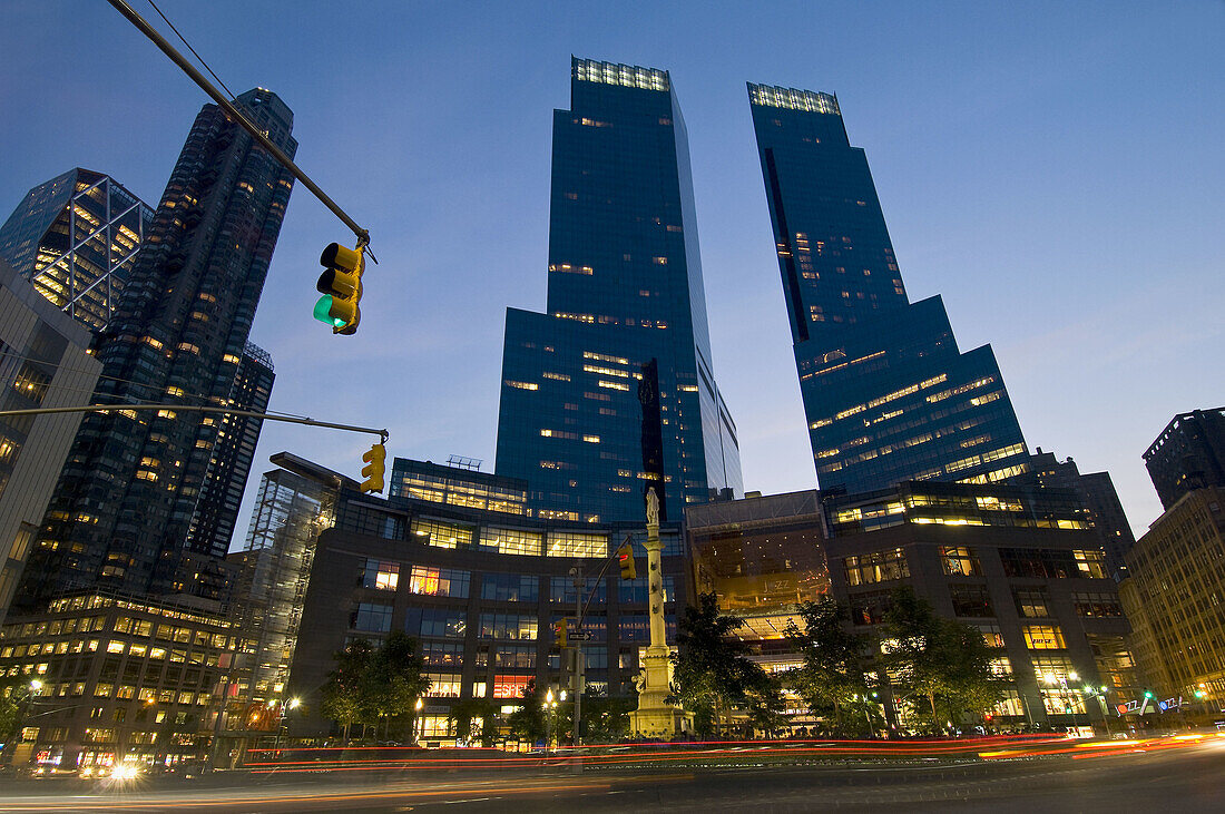 Columbus Circle and the Time Warner building,  Upper West side,  Manhattan,  New York,  USA,  2008