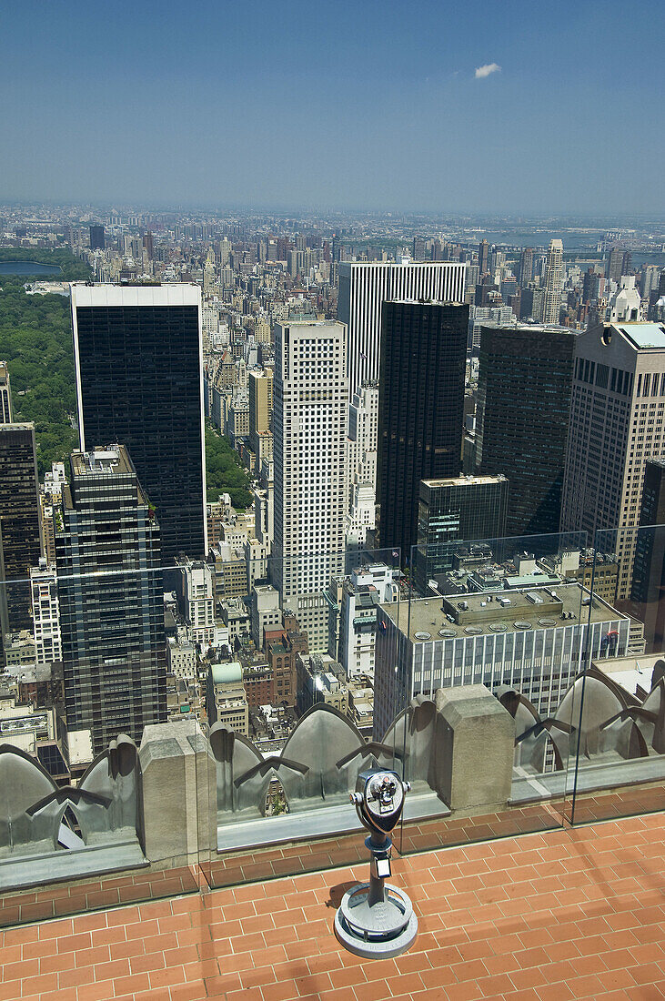 Central Park from Top of the Rock observation deck at Rockefeller Building,  Midtown Manhattan,  New York,  USA,  2008
