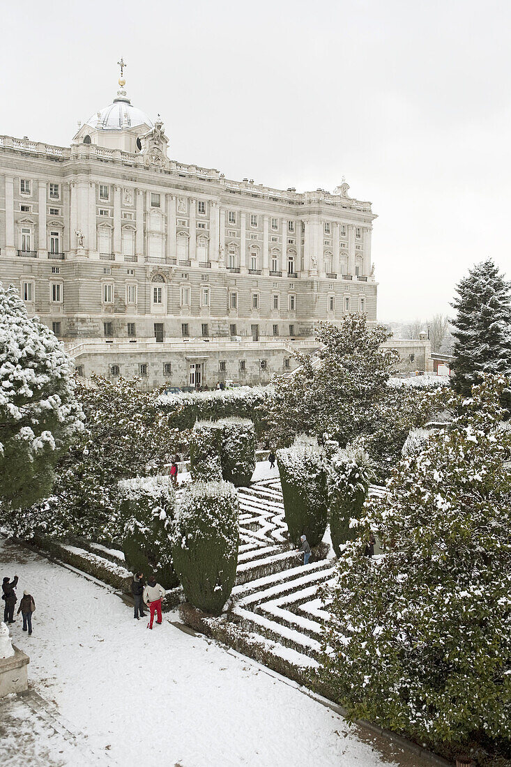 Spain  Madrid  Snow  Royal Palace