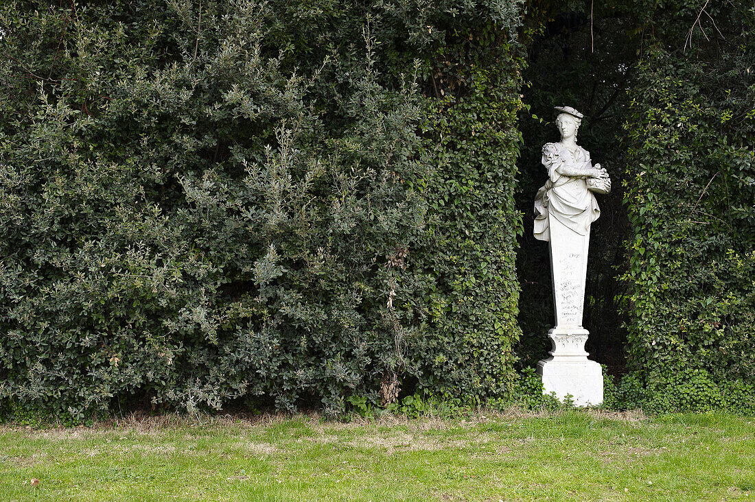 marble statue of a greek god in the garden of the royal palace of caserta,  an UNESCO World Heritage Site  province of caserta  campania  italy  europe