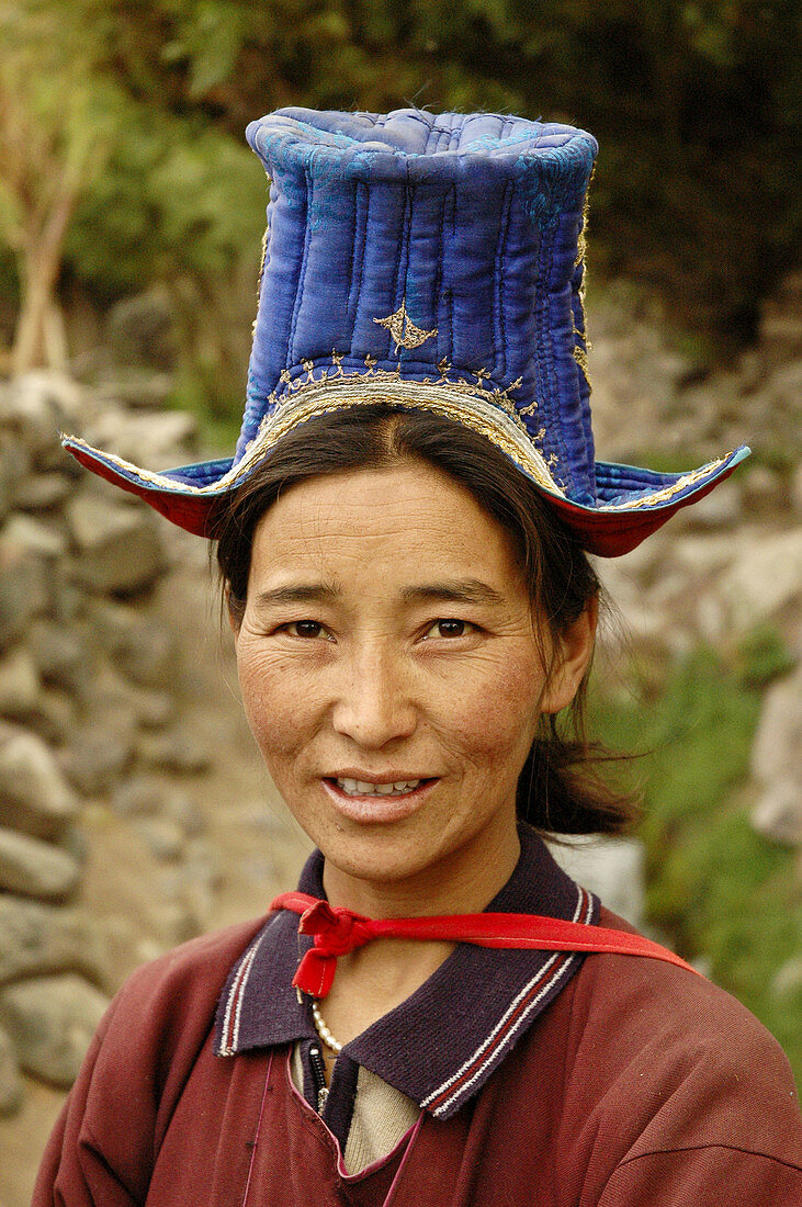 Ladakhi woman in the village of Alchi Ladakh,  India