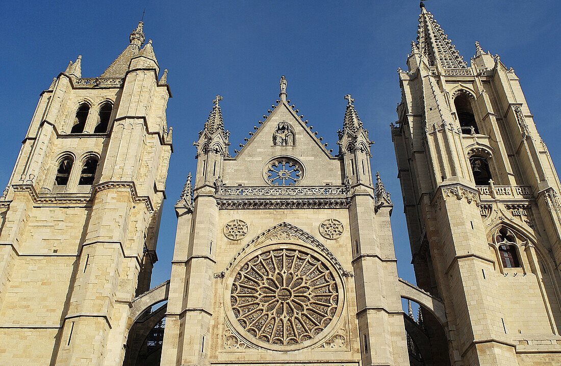 Gothic cathedral,  Leon. Castilla-Leon,  Spain