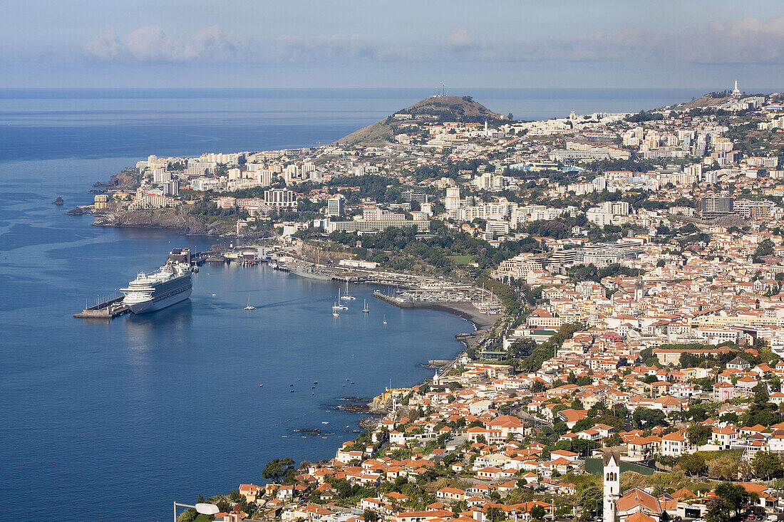 Portugal,  Madeira Island Aerial view of Funchal bay