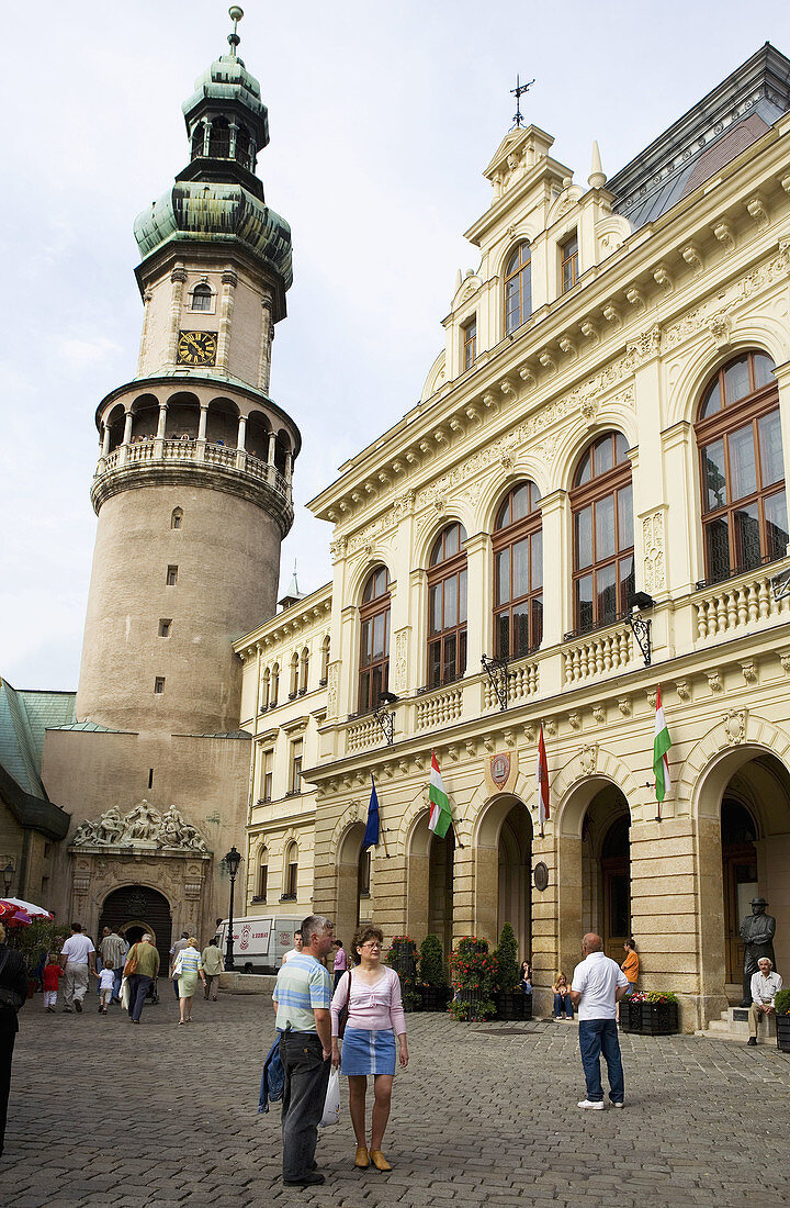 Hungary Trasdanubio Sopron City Hall and Fire Tower